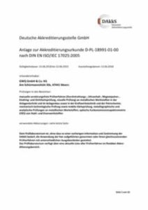 Anlage zur Akkreditierung D-PL-18991-01-00